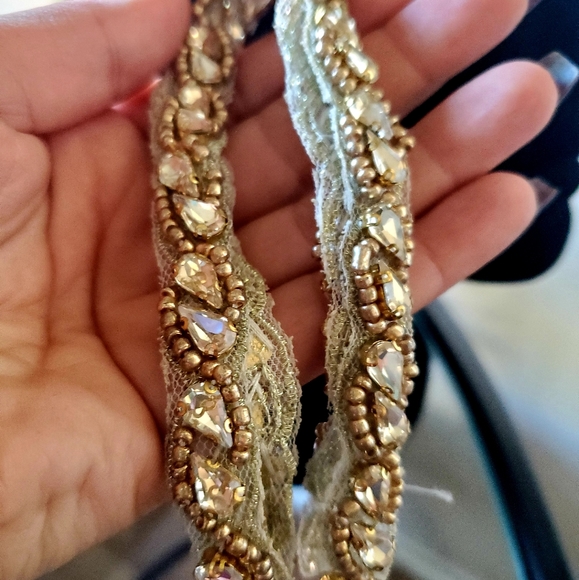 Crystal and beaded halo headband main image 4